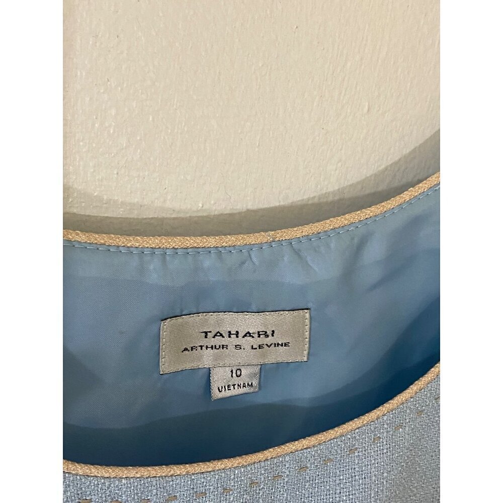 Tahari Women's Powder Blue Sleeveless Classic Office Blouse - 10 - Picture 2 of 11